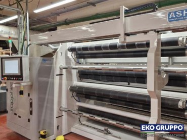 220-80 Sapphire S2 Ashe duplex film slitter rewinder - Eko Gruppo second-hand machine